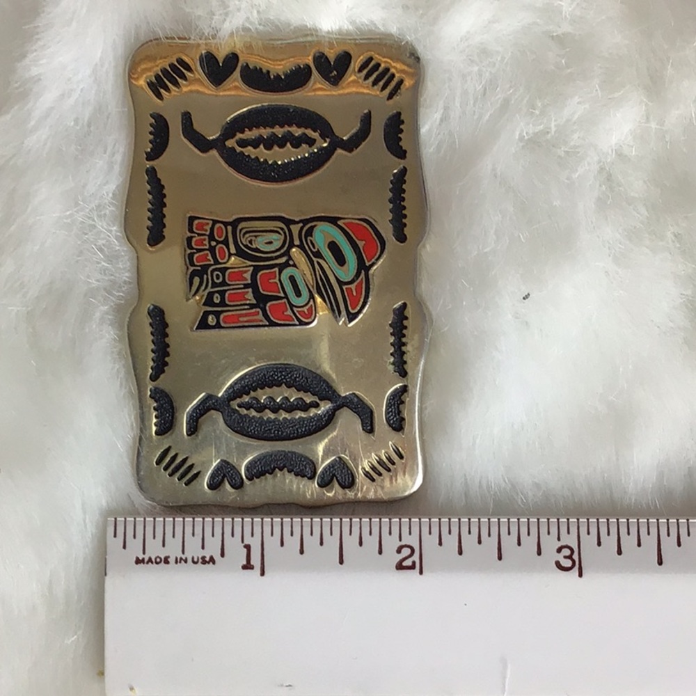 Abstract Native Design hook back Metal Buckle - Picture 4 of 5